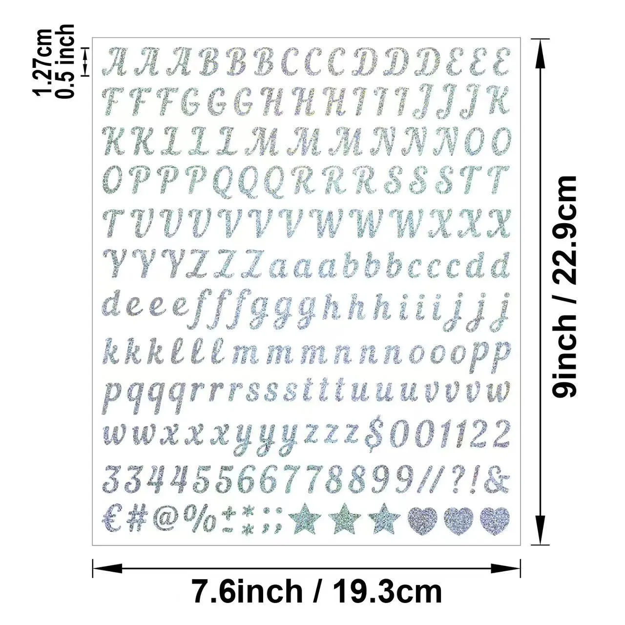 Stiker dekoratif abjad lan numerik sandstone