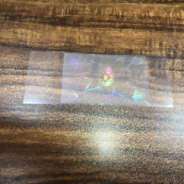 Stiker holografik transparan